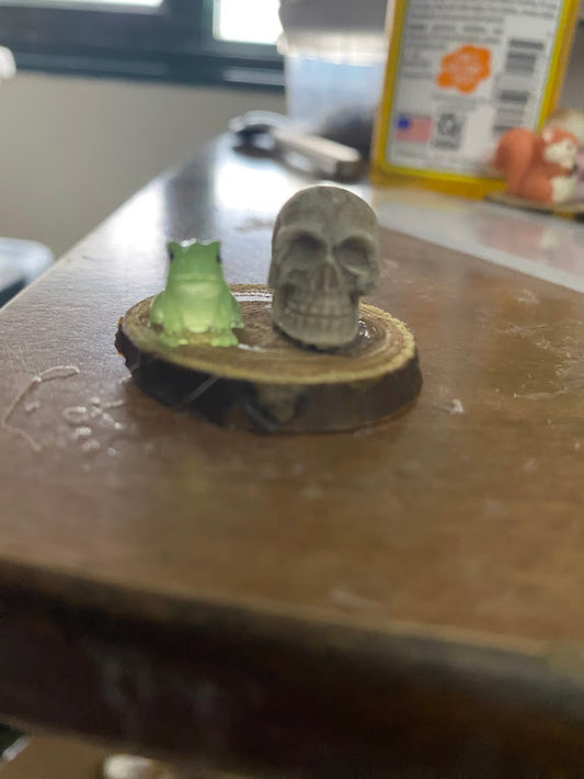 Skull and Frog - Small Ledge for Spiders and Other Invertebrates